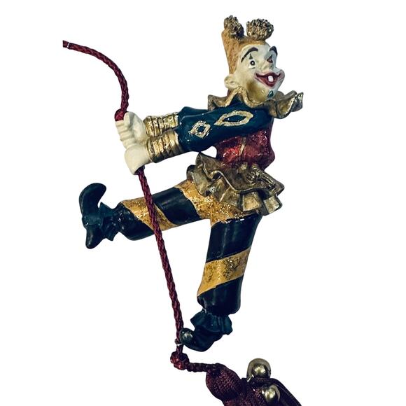 Vintage Katherine Collection Clown Jester Pom Hat Tassel Bells 4" Ornament - Picture 1 of 3